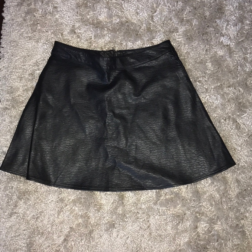 Black leather skirt